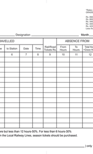 Legal Page Travelling Allowance Bill